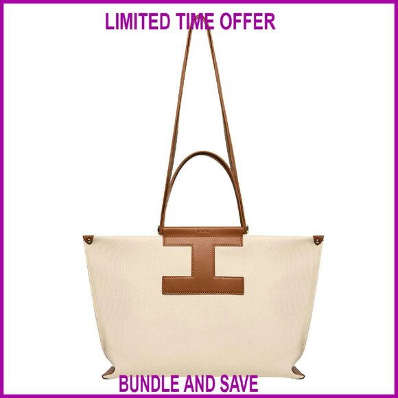 15.6 Inch Laptop Tote Bag, Waterproof PU Leather Work Bag with 6 Pockets